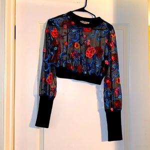 cosmo x dtp lace crop top LARGE